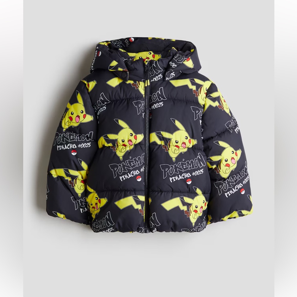 NWT Water-repellent Pikachu Puffer Jacket